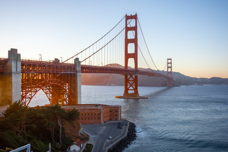 View of Golden Gate Bridge in California, San Francisco, United States.