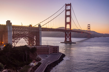 View of Golden Gate Bridge in California, San Francisco, United States.の写真素材