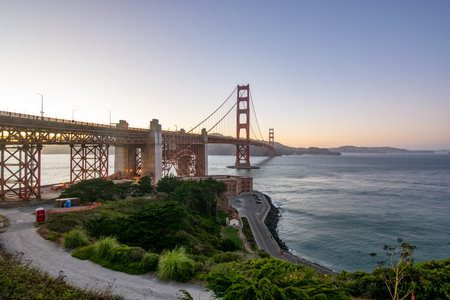 View of Golden Gate Bridge in California, San Francisco, United States.の写真素材