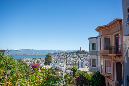 San Francisco,California,USA-August 10th 2024:Lombard Street