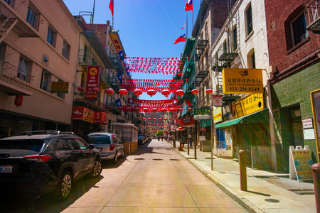 San Francisco, California, USA -August, 2024: Hina town. Streets of San Franciscoの写真素材