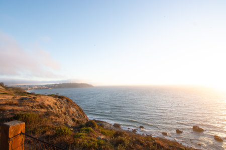 San Francisco Bay Area in the evening lightの写真素材