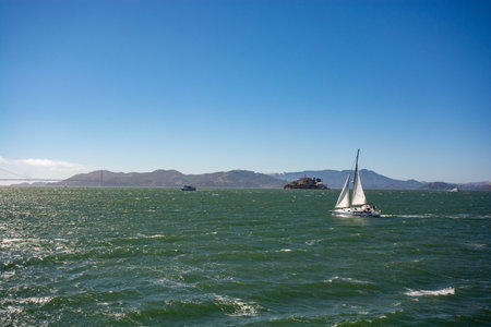 sailboat in San Francisco bayの写真素材