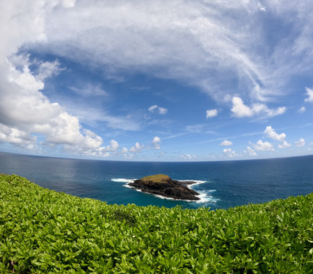 Kilauae Bay on the north coast of Kauai in Hawaii, wildlife refugeの写真素材