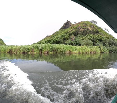 Wailua River. Kauai, Hawaii, United States of America, Pacificの写真素材