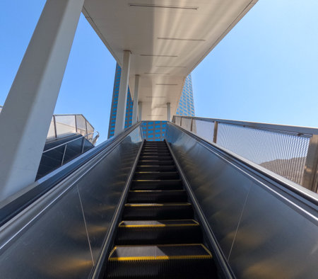 Los Angeles, California, USA. 2024. Escalators.