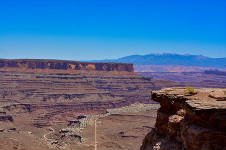 Panorama of view from "Island of the sky" of the Canyonlands National Park in Utah, USAの写真素材