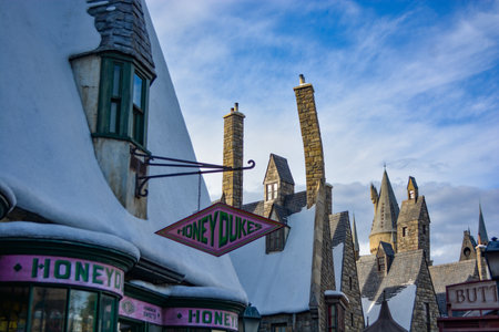 Osaka, Japan - Wizarding World in Universal Studios Japan in the villageの写真素材