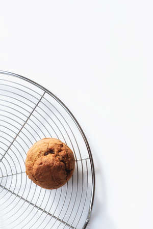 Muffin, home made banana muffin on cake rack