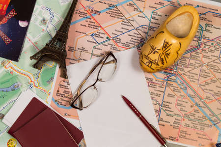 The concept of travel and tourism. Copy space. Top view.の写真素材