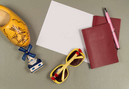 The choice travel to the Netherlands. Copy space, top view.の写真素材