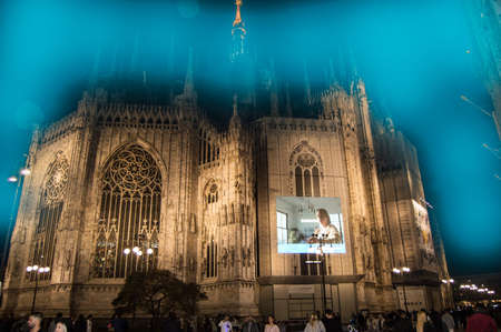Fantasy photo processing of the Duomo Cathedral in Milan, October 5, 2018のeditorial素材
