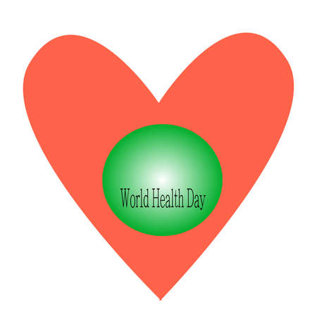 Abstract vector concept of world health day with heart and text.のイラスト素材