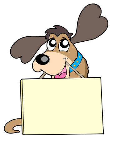 Cute dog with sign - vector illustration.のイラスト素材
