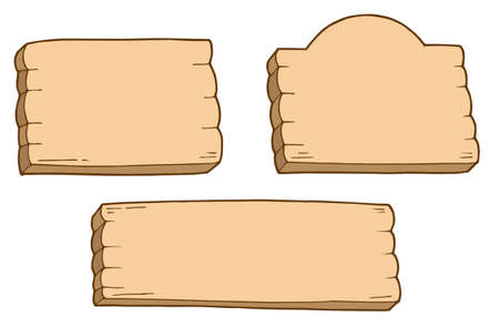 Three wooden signs - vector illustration.のイラスト素材