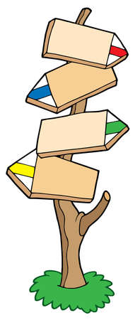 Touristic marks on tree - vector illustration.のイラスト素材