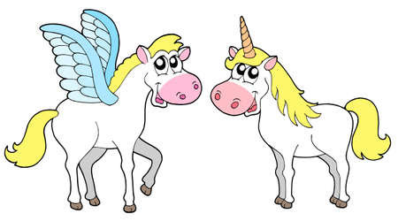 Pegasus and unicorn - vector illustration.のイラスト素材