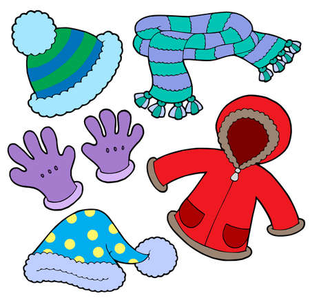 Winter clothes collection - vector illustration. Winter clothes collection - vector illustration.