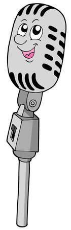 Cute retro microphone - vector illustration.のイラスト素材