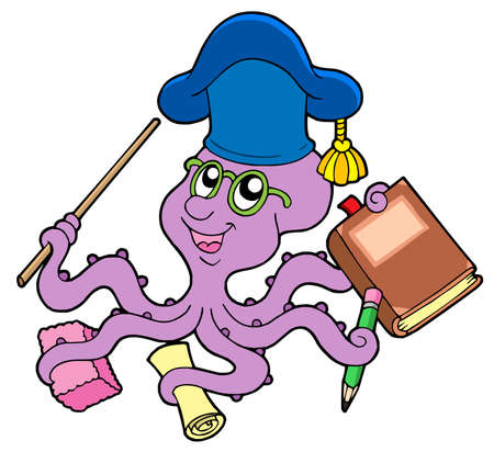 Octopus teacher - vector illustration.のイラスト素材