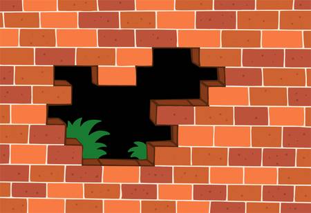 Red brick wall - vector illustration.のイラスト素材