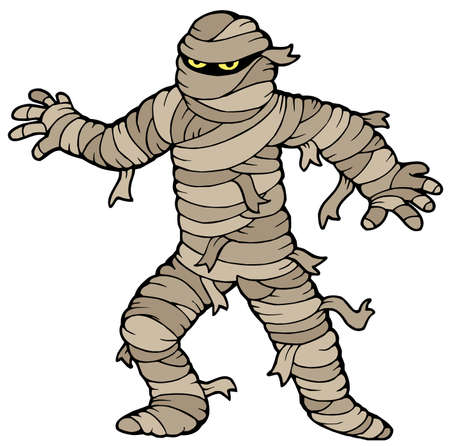 Ancient mummy on white background - vector illustration.のイラスト素材