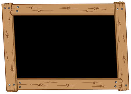Wooden blackboard on white background - vector illustration.のイラスト素材