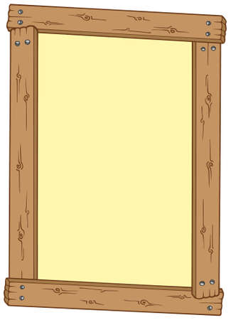 Wooden frame on white background - vector illustration.のイラスト素材