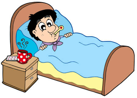 Cartoon patient on white background - vector illustration.のイラスト素材