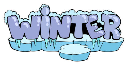 Cartoon winter sign - vector illustration.のイラスト素材