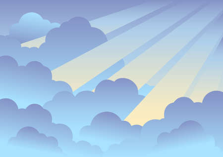 Cloudy sky background  - illustration.のイラスト素材