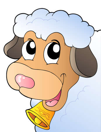 Cartoon lurking sheep のイラスト素材