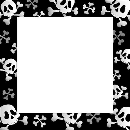 Frame with pirate skulls and bonesのイラスト素材