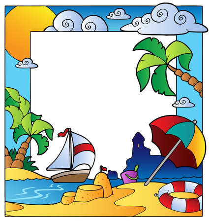 Frame with summertime themeのイラスト素材