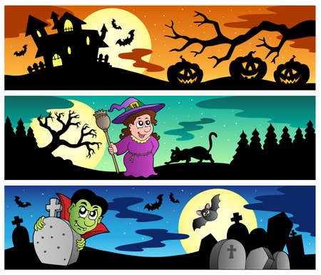 Halloween banners set 2 - vector illustration.のイラスト素材