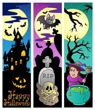 Halloween banners set 6 - vector illustration.のイラスト素材