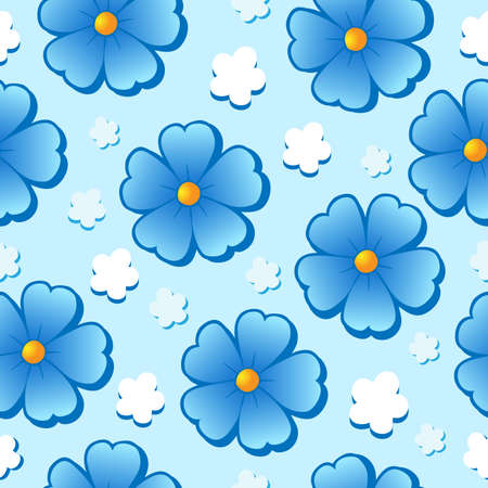 Flowery seamless background 7 - vector illustration.のイラスト素材