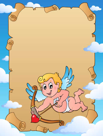 Valentine theme parchment 1 - vector illustration.のイラスト素材