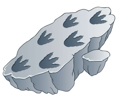 Rock with dinosaur footprints - vector illustration のイラスト素材