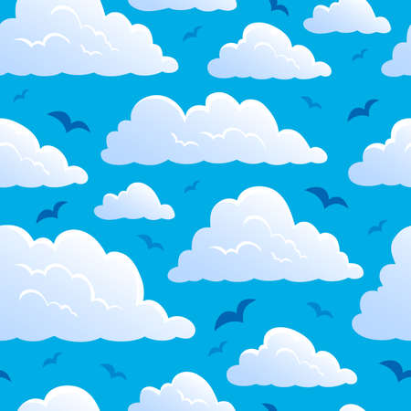 Seamless background with clouds 7 - vector illustration のイラスト素材
