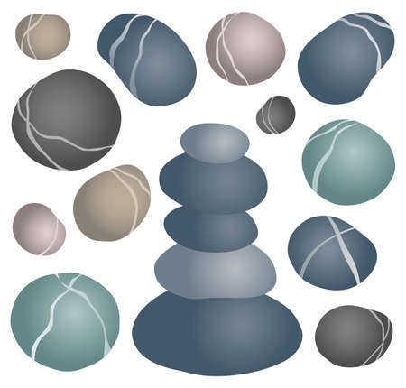 Various stones collection 2 - vector illustration のイラスト素材