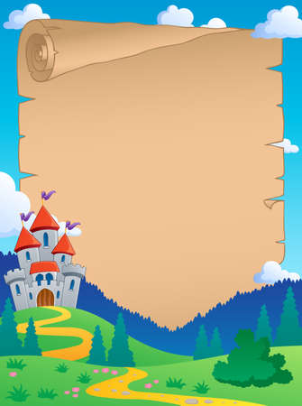 Fairy tale theme parchment 4 - vector illustration のイラスト素材