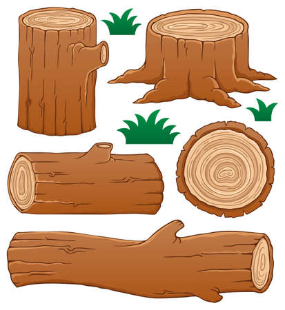 Log theme collection 1 - vector illustration のイラスト素材