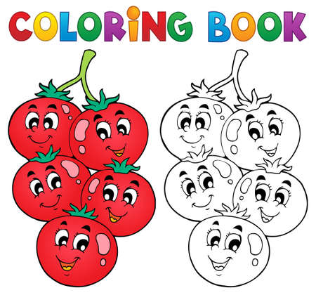 Coloring book vegetable themeのイラスト素材