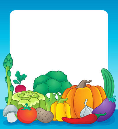 Vegetables theme frameのイラスト素材