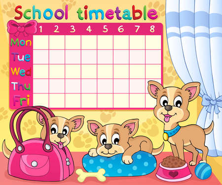 School timetable thematicのイラスト素材