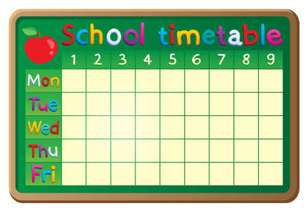 School timetable theme のイラスト素材