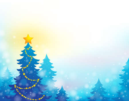 Christmas tree silhouette theme のイラスト素材