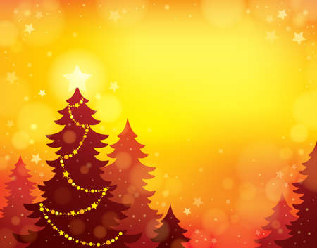 Christmas tree silhouette theme のイラスト素材
