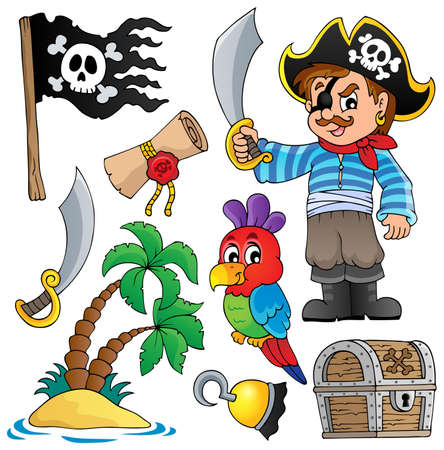 Pirate thematics collection 1 - eps10 vector illustration のイラスト素材
